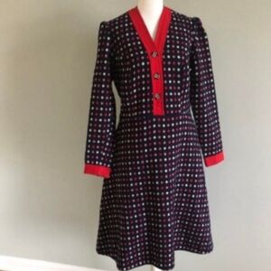 Vintage 1960s Polka Dot Mod Polka Dot Dress